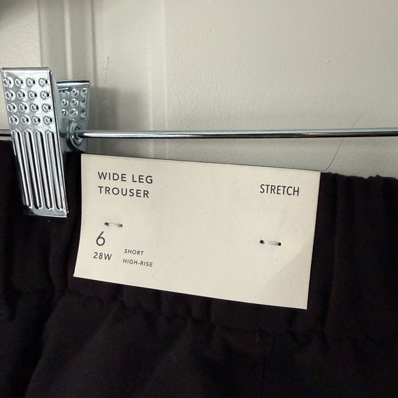 American Eagle Outfitters Women's Black Wide-Leg Trousers 6 SHORT - Picture 3 of 6